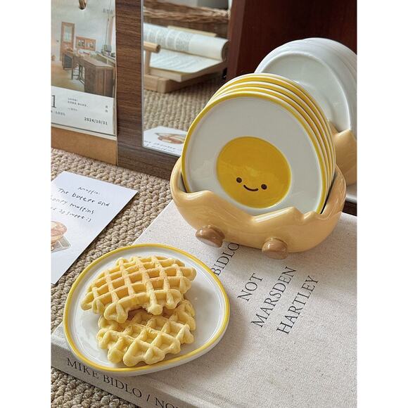 Adorable Ceramic Egg Plate - Breakfast Snack Tray Fun & Functional Design - Picture 10 of 11